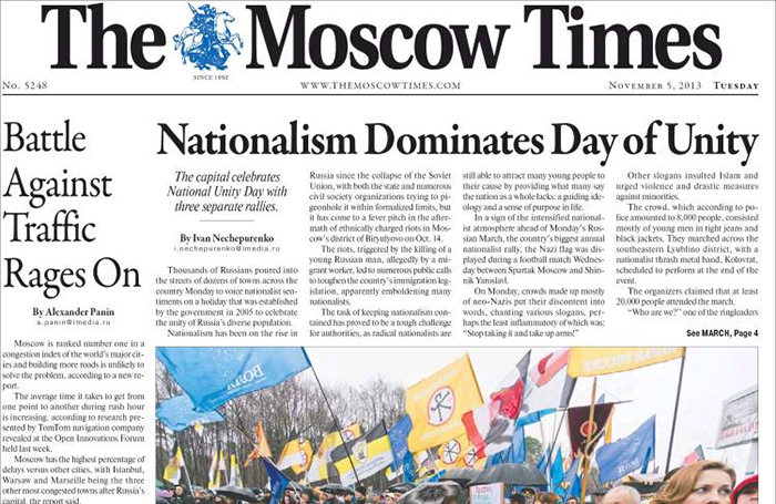 Golpe a la “quinta columna” liberal en Rusia: El panfleto Moscow Times señalado como agente extranjero